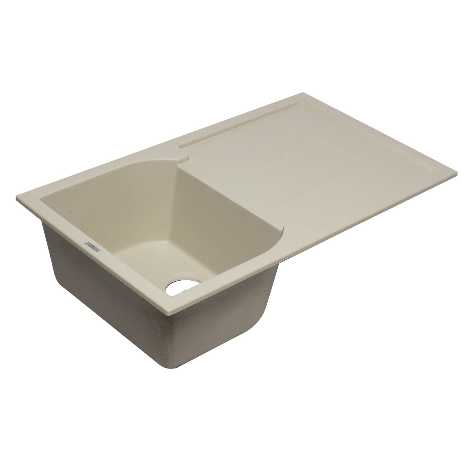ALFI, ALFI AB1620DI-B Biscuit 34" Single Bowl Granite Composite Sink with Drainboard