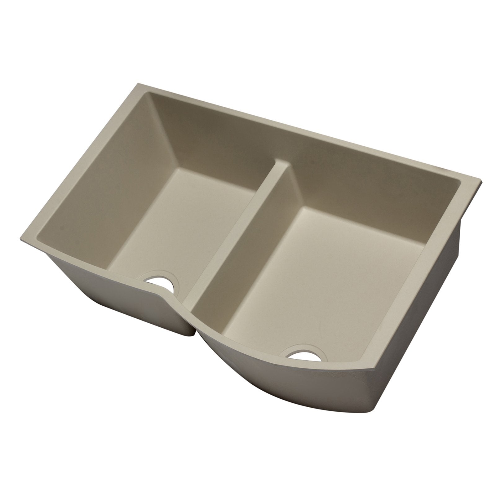 ALFI, ALFI AB3320UM-B Biscuit 33" Double Bowl Undermount Granite Composite Sink