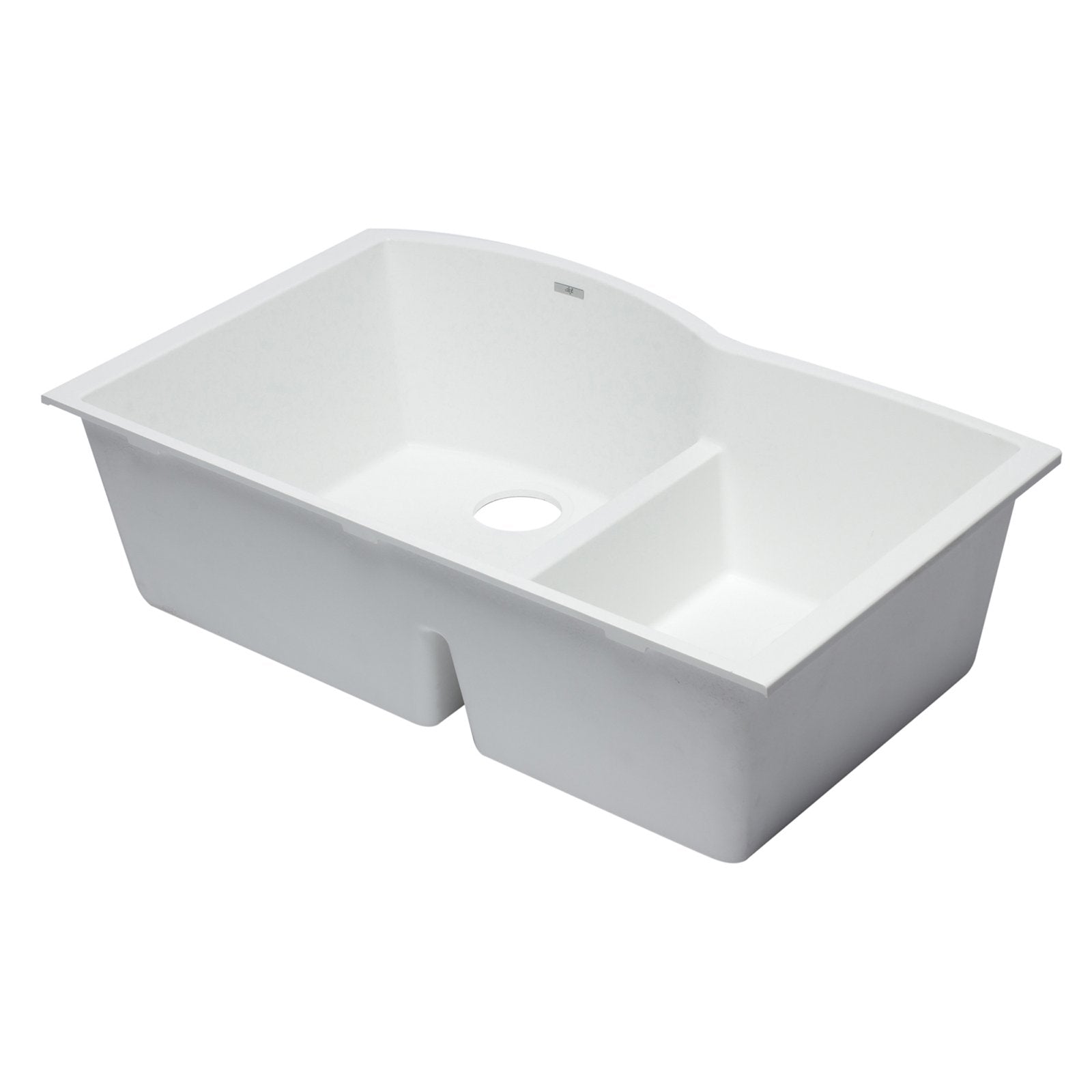 ALFI, ALFI AB3320UM-W White 33" Double Bowl Undermount Granite Composite Kitchen Sink