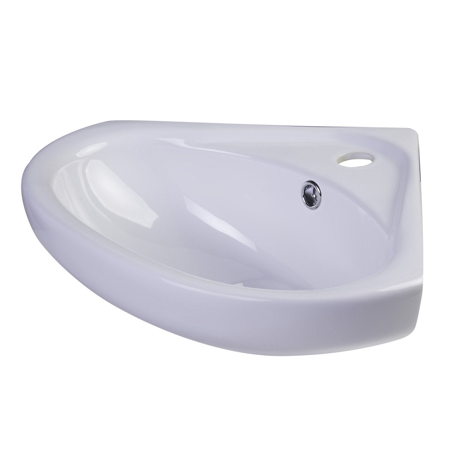 ALFI, ALFI Brand AB109 18" White Corner Porcelain Wall Mounted Bath Sink