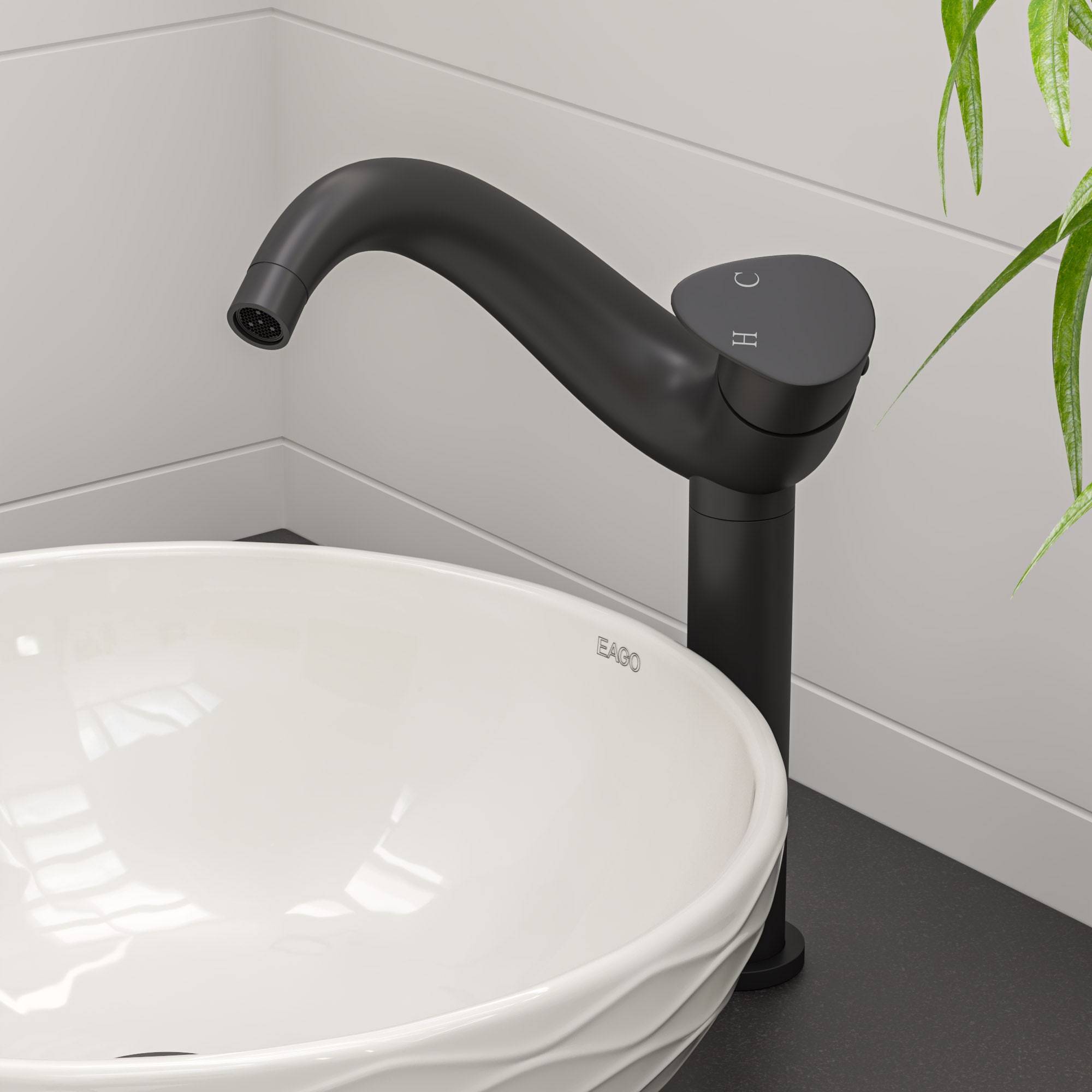 ALFI, ALFI Brand AB1570-BM Black Matte Tall Wave Single Lever Bathroom Faucet